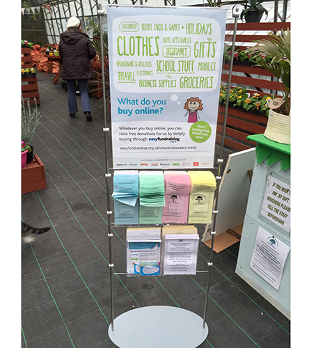 stand for A2 poster with A5 and third A4 leaflets